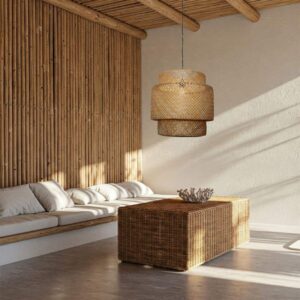 Bamboe hanglamp Santi -Ø50cm- ronde bamboe hanglamp - 4Shine